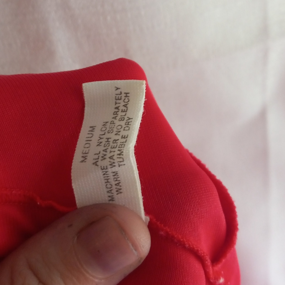 Vintage Red Shadowline maxi with ruffled trim and empire waist lace trim - Picture 2 of 6
